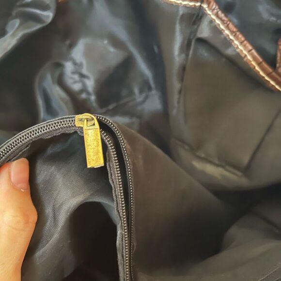 Tapestry brocade paisley gold brown fall colors shimmer purse bag - Picture 9 of 13